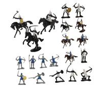 VANZACK 28pcs Mini Medieval Knight Figurines Horse Models for Miniature Scenes Sand Table Soldiers Micro Landscaping Decors Lightweight and Warriors for Role Playing and Display
