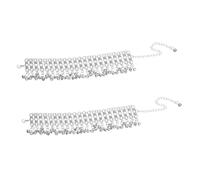 VANZACK 2pcs Adjustable Boho Bell Anklet for Women Vintage Multi-layer Foot Chain with Rhythmic Tassel Bells Belly Dance Jewelry for Summer Beach and Casual Wear