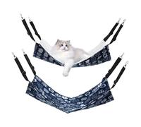 VANZACK 2pcs Adjustable Cat Hammock Reversible Hanging for Indoor Use Installation Decorative Patterns