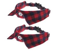 VANZACK 2pcs Adjustable Decorative Cat Collar Bell Cute Plaid Design for Small Pets Comfortable Safety Buckle for Daily Use and Photo Shoots