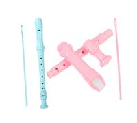 VANZACK 2pcs Boys and Girls 8-hole Soprano Recorder Set, German Style High Pitch Swan Design in Cherry Blossom Pink Ocean Blue, Educational Musical Instruments for Beginners with Cleaning Accessories