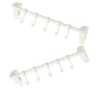 VANZACK 2Pcs Cabinet Door Towel Rack with 5 Hooks Buckle Kitchen Towel Holder Over Cabinet Door Storage Organizer for Kitchen Cleaning Cloths