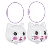 VANZACK 2pcs Cat Hair Storage Keychain Memorials Pet Hair Keepsake Box Charm Pendant for Backpacks Wallets Keys Twisted Capsule Design