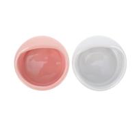 VANZACK 2pcs Ceramic Hamster Food Bowls for Small Animals, Wear-resistant Decorative Feeding Basins in Pink and White, Suitable for Guinea Pigs, Rabbits, Hedgehogs - Washable Pet Feeding