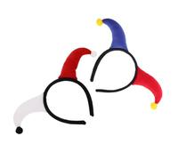 VANZACK 2pcs Clown Headband Vibrant Red Blue Red White Mardi Gras Costume Accessories Fun and Cute Clown Props for Halloween Carnival and Themed Parties
