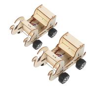 VANZACK 2pcs DIY Stem Wooden Voice Control Car Kit Educational Science Model for Hands Assembly Interactive Voice Technology Mechanical Electronic Learning