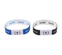 VANZACK 2pcs Elastic Bible Wristbands Set with Scripture Verses for Men and Women - Blue-White and Black-White Inspirational Christian Bracelets for Religious Events and Classroom Rewards