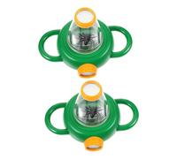 VANZACK 2Pcs Green Insect Observation Box for Portable Explorer Kit with Magnifying Educational to Enhance Cognitive Skills and Imagination