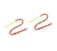 VANZACK 2pcs Interactive Teaser Wand Cat Toy Snappy Tail Cat Teaser Rod for Rainbow Snake Design