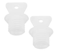 VANZACK 2pcs Leakproof Hot Water Bottle Stopper Plug with Tight Seal and Ergonomic Design, Sturdy White Pp Plastic Replacement Cap for Hot Water Bags, Easy to Use in Cold Therapy and Warm