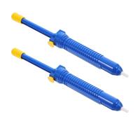 VANZACK 2pcs Manual Desoldering Pump with Powerful Suction, Blue Plastic Solder Removal Tool for Precise Solder Removal and Cleaning the Soldering Workspace