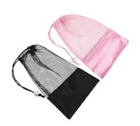 VANZACK 2pcs Mesh Ballet Pointe Shoe Bag - Breathable Drawstring Dance Shoe Storage Pouch - Lightweight Mesh Organizer for Ballet Practice, Recital, and Travel