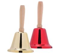 VANZACK 2pcs Metal Hand Bells Loud Rattle Style Handheld Bell Handle Restaurant Call Service for Dinner Use