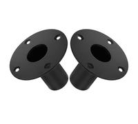 VANZACK 2pcs Metal Speaker Bracket Mount Adapter with Professional Durability and Portable Design, Black Iron Speaker Stand Base Plate for Dj Equipment and Transportation