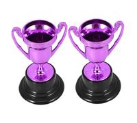 VANZACK 2pcs Mini Trophy Celebration Award Props for Party Favors and Competition Prizes Creative Purple Plated Design for Ceremony and Office Events Easy to Install Decorative Cups