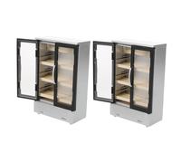 VANZACK 2pcs Miniature Double Door Fridge for Compact Lightweight Dollhouse Refrigerator for Role-playing Plastic Mini Fridge for Bedroom Decor and Supermarket Scenes