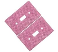 VANZACK 2pcs Pink Fancy Light Switch Cover Plate with Rhinestone Decoration, Plastic Material, Eye-catching Shine, Conceals Wall Imperfections, for Living Room and Bathroom