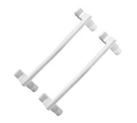 VANZACK 2pcs Plastic Towel Rack Hooks for Bathroom and Kitchen Cabinet Doors, White Over-the-door Dishcloth Holder with Hanging Bars, Space-saving Storage for Towels and Cleaning Cloths