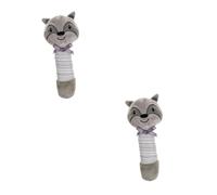 VANZACK 2pcs Plush Hand Grip Rattle Civet Soft Sensory Shaker Stick for Development Easy to Hold Hand for Newborns Early Hearing and Coordination Training Gift