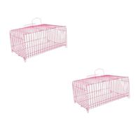 VANZACK 2pcs Portable Iron Parrot Cage for Animals Lightweight Cage for Transportation and Breeding Spacious Design for Comfort and Safety
