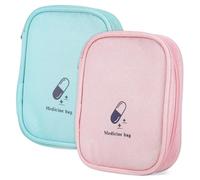 VANZACK 2Pcs Portable Medicine Storage Bag Compact Household Pouch for Travel Outdoor Activities Durable Organizer Bright Colors