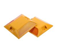VANZACK 2pcs Reflective Road Markers Roadside Markers Yellow Plastic for Dock and Parking Lots Guide Vehicle and Pedestrian