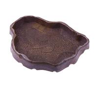 VANZACK 2pcs Reptile Feeding Bowl and Water Basin for Pets Resin Dish for Tortoises Lizards Frogs and Spiders Compact Design Deep Coffee