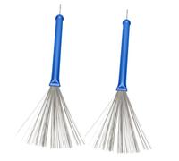 VANZACK 2Pcs Retractable Drum Wire Brushes Steel Stick for Jazz Drums Percussion with Long Handle Smooth Surface Professional Musical Accessories