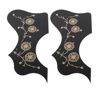 VANZACK 2pcs Self Adhesive Guitar Pickguard Cover for Acoustic Guitar Scratch Plate Backplate Black Made of Material for Protection