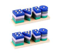 VANZACK 2pcs Shape Sorter Learning Toy Boy Girl Peg Board Matching Blocks Educational Toys for Boys and Girls Safe
