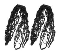 VANZACK 2Pcs Slow Feeder Hay Bags for Horses and Goats - Large Capacity Black Mesh Feeding Nets - Reusable Hanging Hay Holder Suitable for Stable and Trailer Use