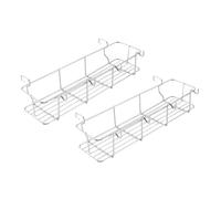 VANZACK 2pcs Stainless Steel Barbecue Grill Basket Outdoor Bbq Grill Storage Rack Hanging Organizer Seasoning Basket for Garden Barbecue Tool Accessories