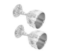 VANZACK 2pcs Vintage Party Wine Cups Retro European Style Wine Goblets Zinc Alloy Lightweight Design Home Decoration