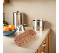 VANZACK 2pcs Woven Plastic Basket Organizer for Silverware Multipurpose Cutlery Holder with Stain-resistant Design for Kitchen Dining Party and Bread Storage Easy-clean Utensil Caddy for