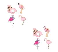 VANZACK 2sets Elegant Flamingo Brooch Delicate Alloy Breastpins for Dresses Party Wear Charming Clip Accessories for Women Versatile Fashion Brooch Pins for Special Occasions 4pcs*2
