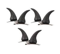 VANZACK 3 Pairs Halloween Devil Horn Hair Clips for Women Lightweight Plastic and Metal Gothic Hair Accessories Festive Costume Clips for Parties Cosplay Photography Charming Halloween