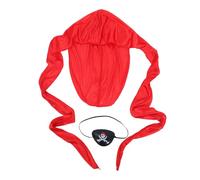 VANZACK 3 Set Pirate Costume with Red Scarf Bandana Hat Eye Patch Realistic Pirate Accessories for Boys Halloween Carnival Themed Birthday Roleplay