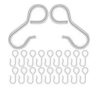 VANZACK 30pcs Car Seat Cover Hooks 23mm Metal S Shaped Anchor Clips | Double Ended Design, Fast Installation for Headrest Loops, Silver Iron Fixings for Minivans and Quick DIY Use