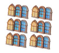 VANZACK 30pcs Miniature Dollhouse Windows Unpainted Wooden Frames Vintage Style DIY Accessories for Dollhouse Decoration Crafting and Mini Scene Realism
