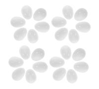 VANZACK 30pcs Realistic White Plastic Bird Eggs for Zebra Finches and Hens, Easy to Clean with Stable Solid Structure, Egg Shape Size 2.61x2.10x2.10cm, for Painting and Party Decorations