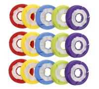 VANZACK 30PCS Silicone Fishing Line Storage Spools Closed Design Organizer for River Ocean Fishing Rig Management Portable Round Holders in Red Blue Green Yellow Purple