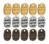 VANZACK 360 Pcs Alloy Made with Love Charm Pendant for DIY Jewelry Making | Lightweight Engraved Lettering, Smooth Surface Finish, Suitable for DIY Necklaces and Earrings Craft Projects Random Color