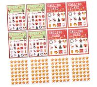 VANZACK 37Pcs Christmas Bingo Game Cards for Fun and Intellectual Development Plaything for Players Random Patterns for Family and School Activities
