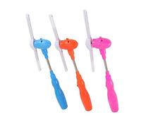 VANZACK 3pcs Colorful Shining Music Sticks for Electric Rotary Light Up Music Bars in Red Pink Blue Lightweight Plastic Musical Wand for Boys and Battery Not Included Random Color
