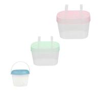 VANZACK 3pcs Guppy Breeding Box Small Pet Carrier Portable Feeding Boxes Handles for Rabbit Fish Mice