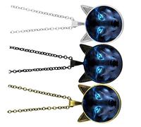 VANZACK 3pcs Imitation Wolf Necklace Lightweight Alloy Costume Accessories Mens Chinese Style Pendant in Bronze Silver Black for Parties Birthdays Graduation