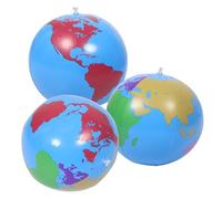 VANZACK 3pcs Inflatable Globe Beach Ball PVC Pool Party Supplies for Summer Fun Geography Education Social Interaction Easy to Inflate
