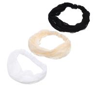 VANZACK 3pcs Lace Bandana Head Wraps Elastic Floral Mesh Hair Turbans for Women Lightweight Breathable Hair Accessories for Spring Summer Outdoor and Daily Wear