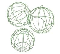 VANZACK 3pcs Metal Bird Nesting Holders for Outdoor Use Globe Shape Wire Cage with Support Frame, Safe and Sturdy Nesting Accessories for Sparrows and Small Pets