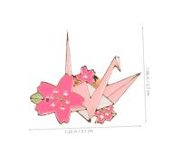 VANZACK 3pcs Metal Paper Crane Brooch Cute Cherry Blossom Badge for Cardigans Shawls Clothing Versatile Pins for Parties Birthdays Festivals Accessories